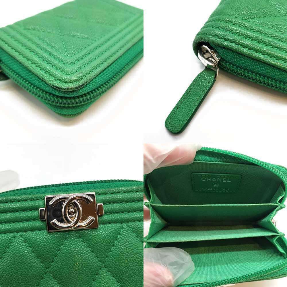 CHANEL Green Caviar Leather Wallet - Picture 3 of 4